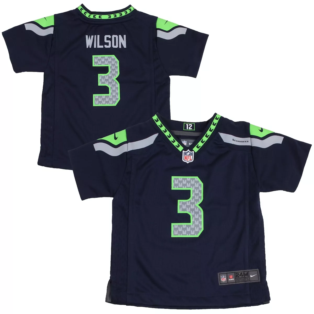 infant seattle seahawks russell wilson college navy team color game jersey