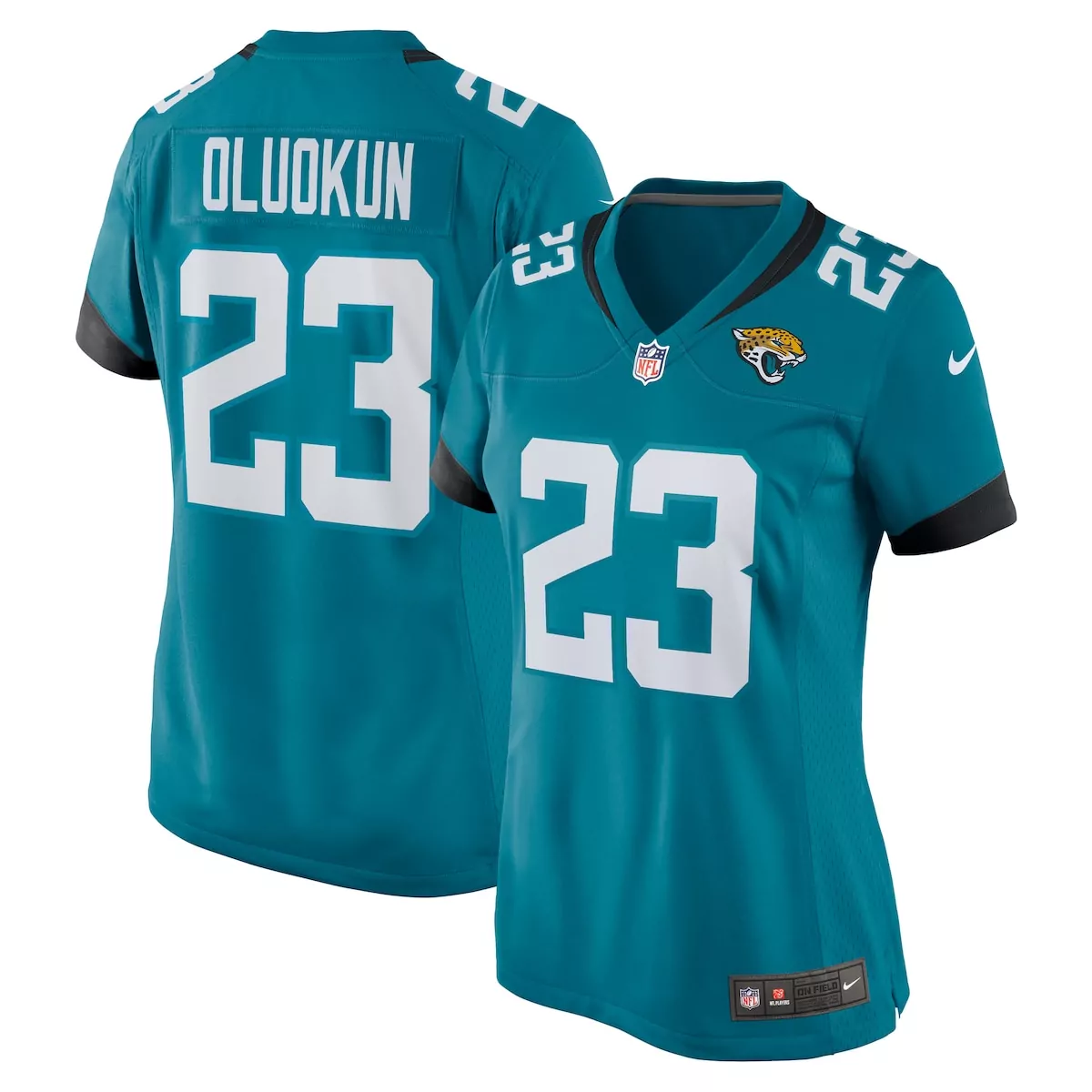 jacksonville jaguars foyesade oluokun teal game player jersey gby