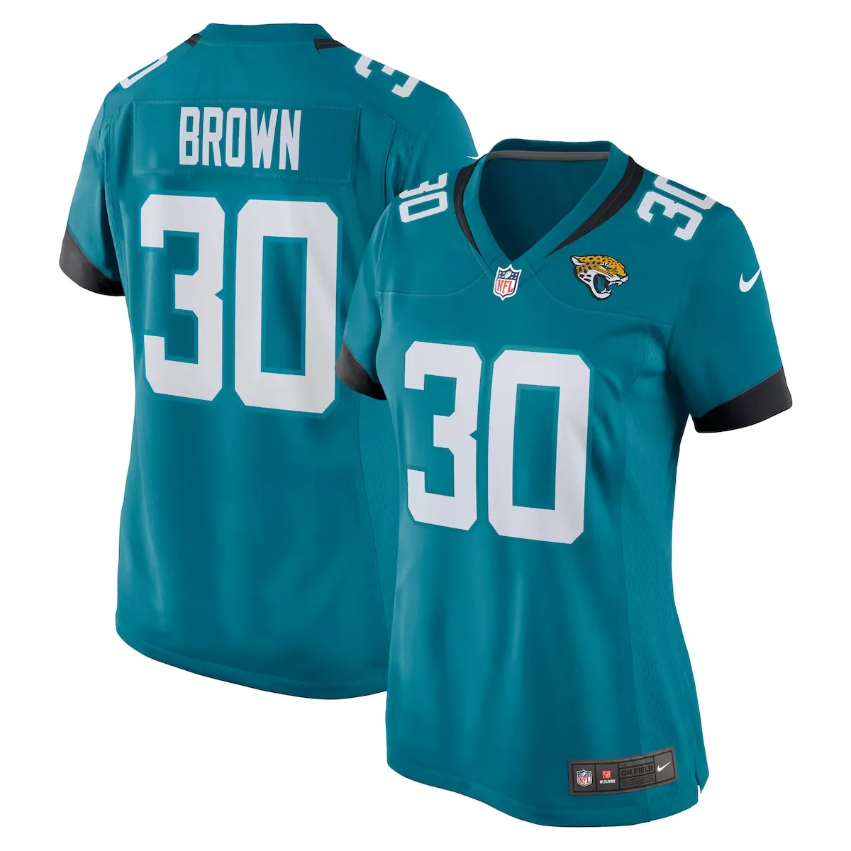 jacksonville jaguars montaric brown teal game player jersey m9o