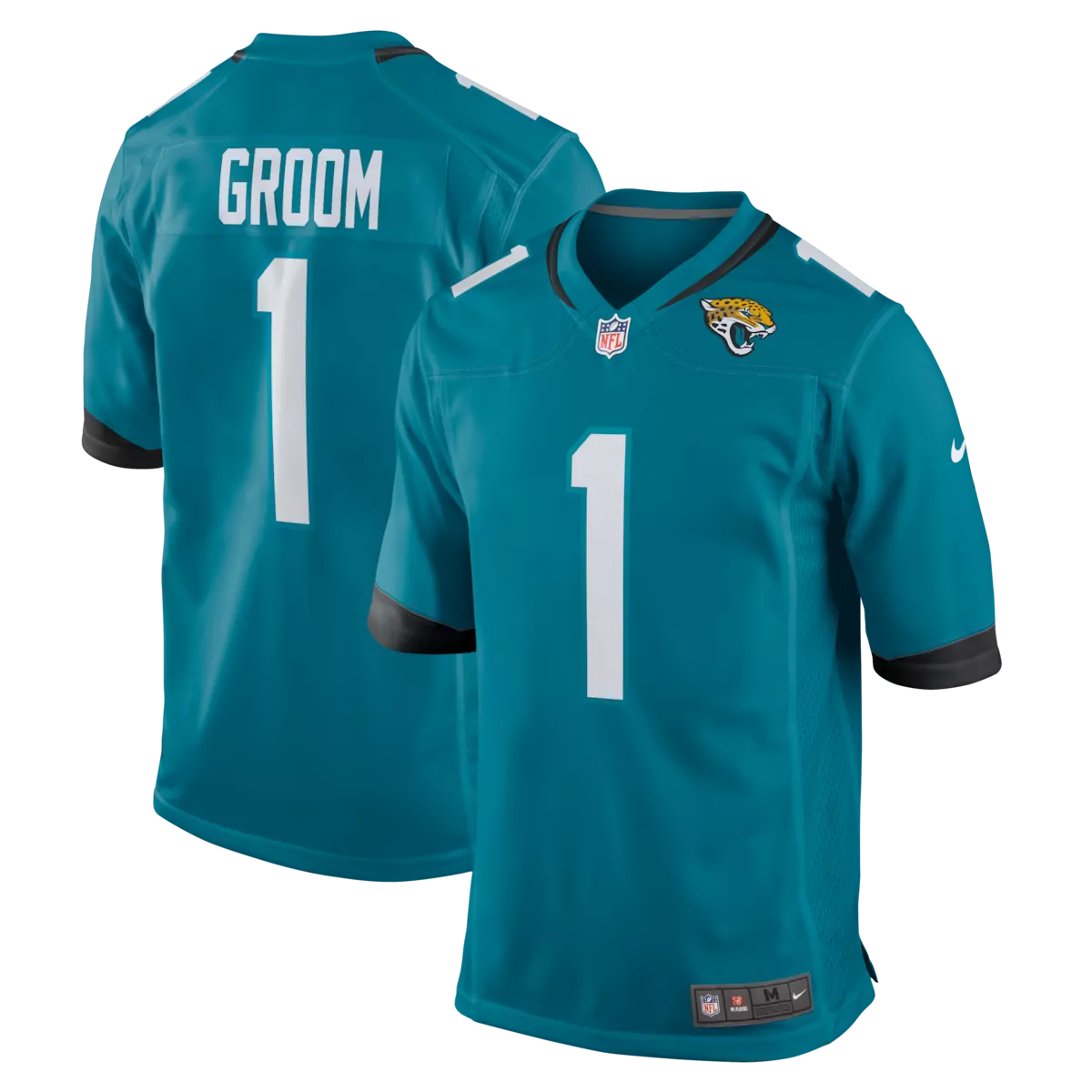 jacksonville jaguars number 1 groom teal game jersey p8l