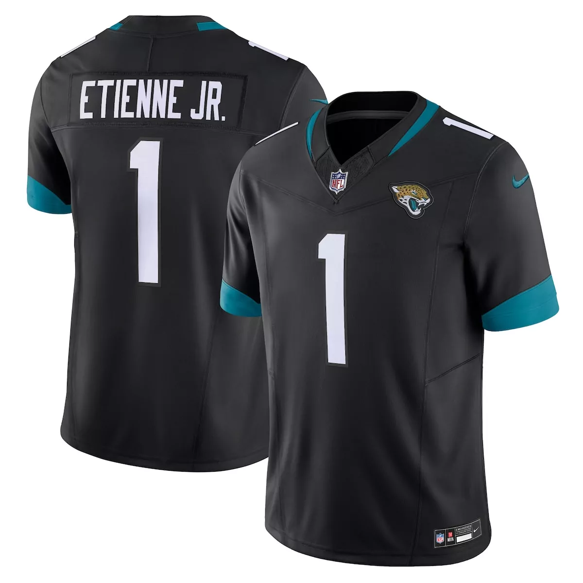 jacksonville jaguars travis etienne black vapor f u s e limited jersey