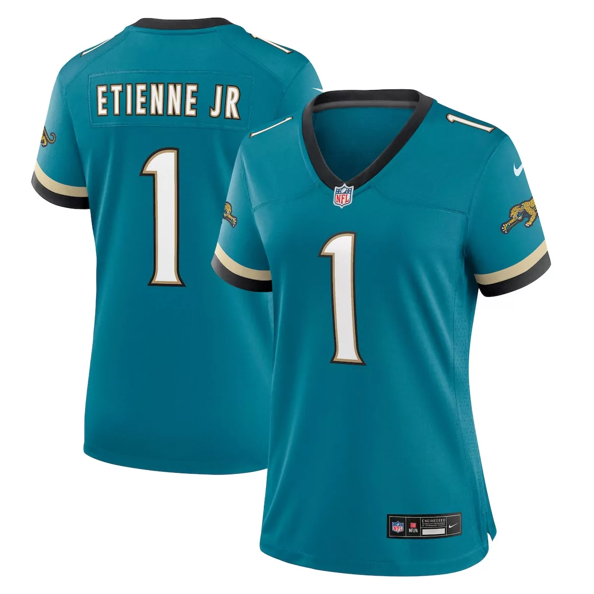 jacksonville jaguars travis etienne teal game jersey vsm