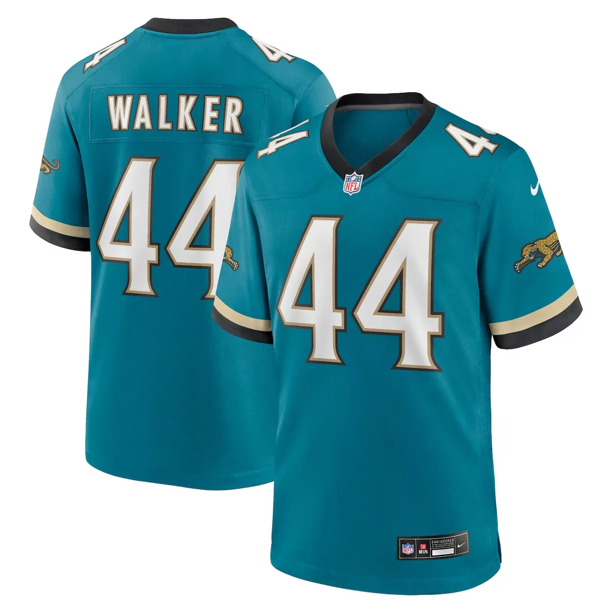 jacksonville jaguars travon walker teal prowler throwback player game jersey