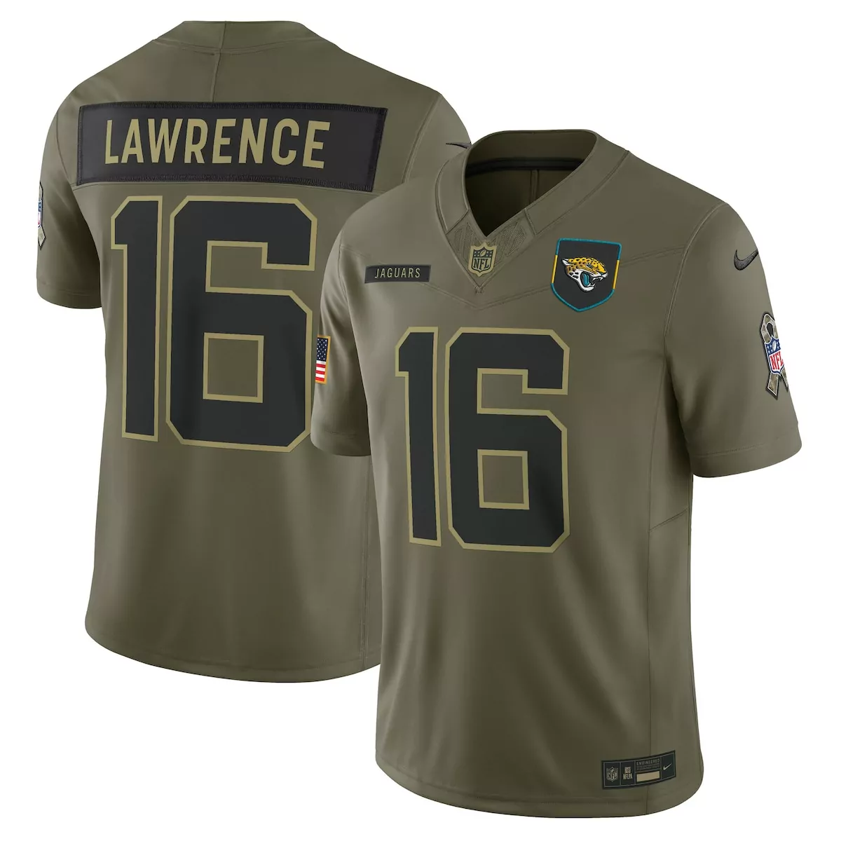jacksonville jaguars trevor lawrence olive 2025 salute to service limited jersey 2b0
