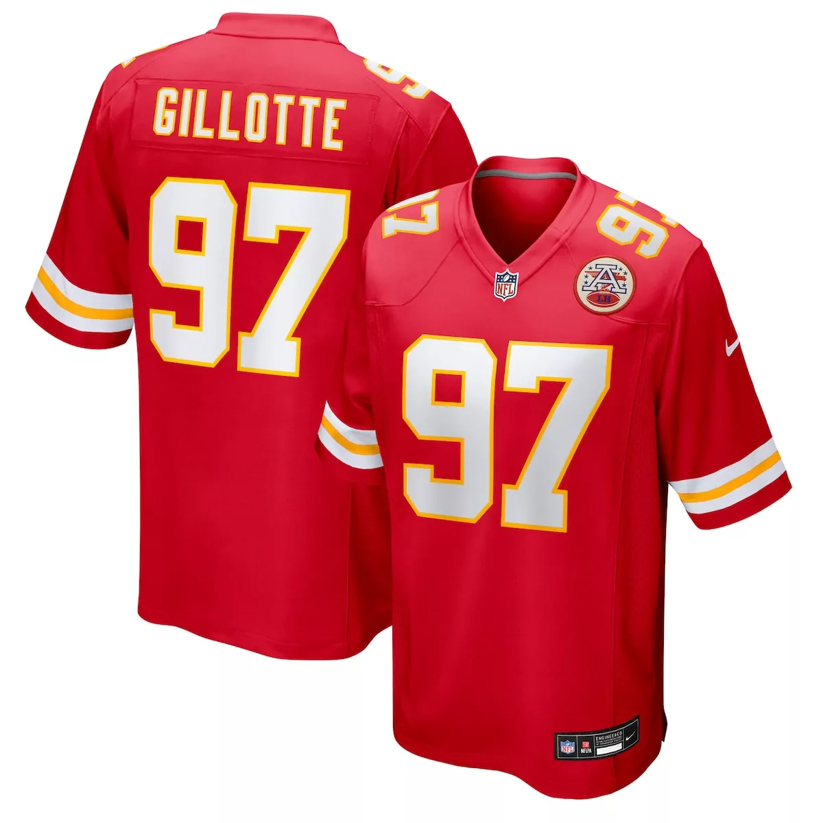 kansas city chiefs ashton gillotte red team game jersey 157