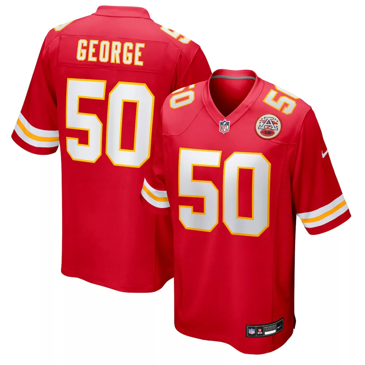 kansas city chiefs brandon george red team game jersey xxe