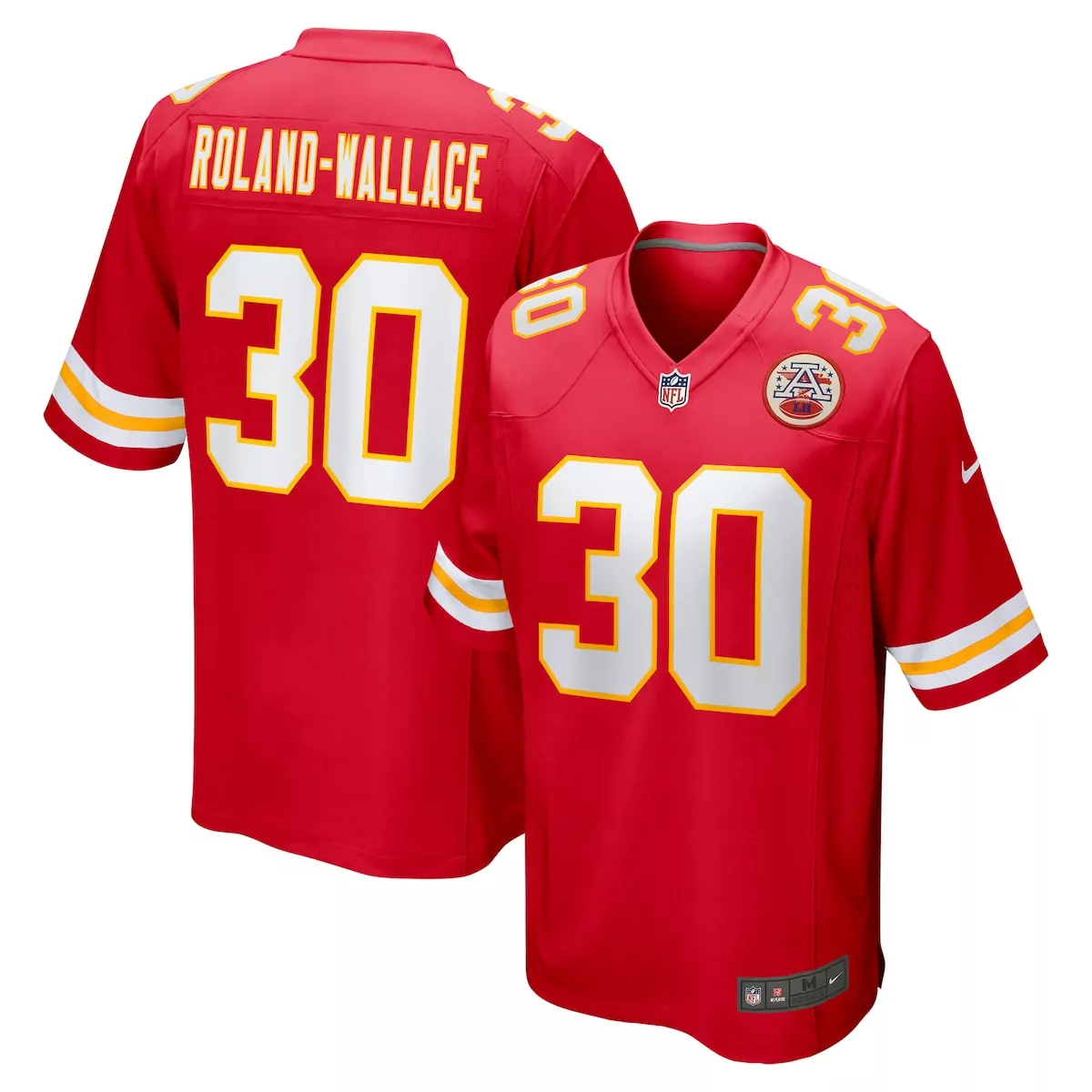 kansas city chiefs chris roland wallace red game jersey wq0