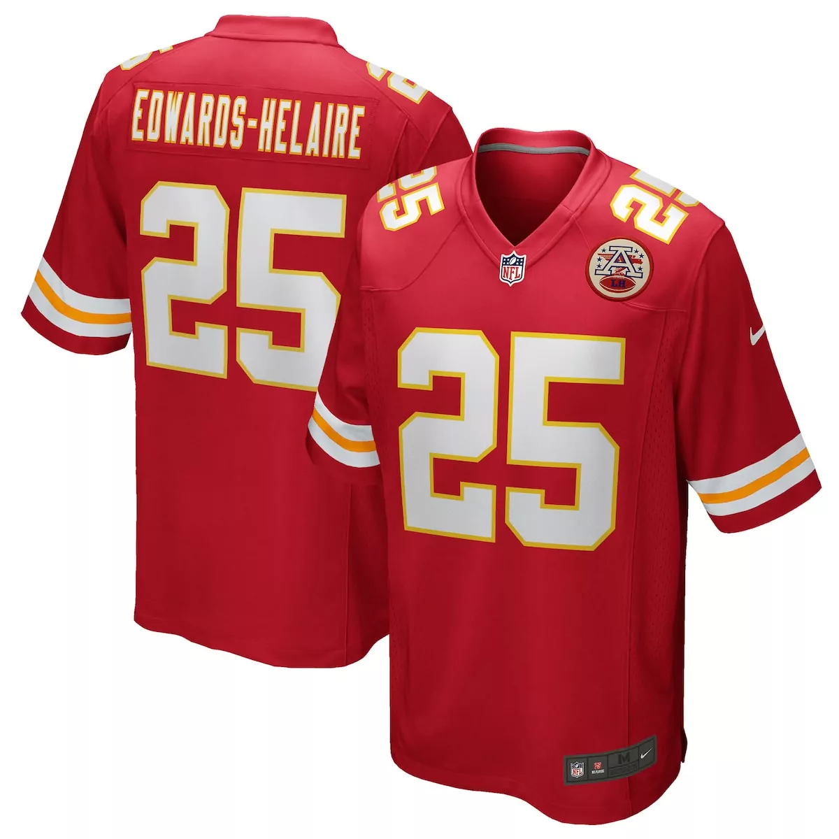 kansas city chiefs clyde edwards helaire red player game jersey df9