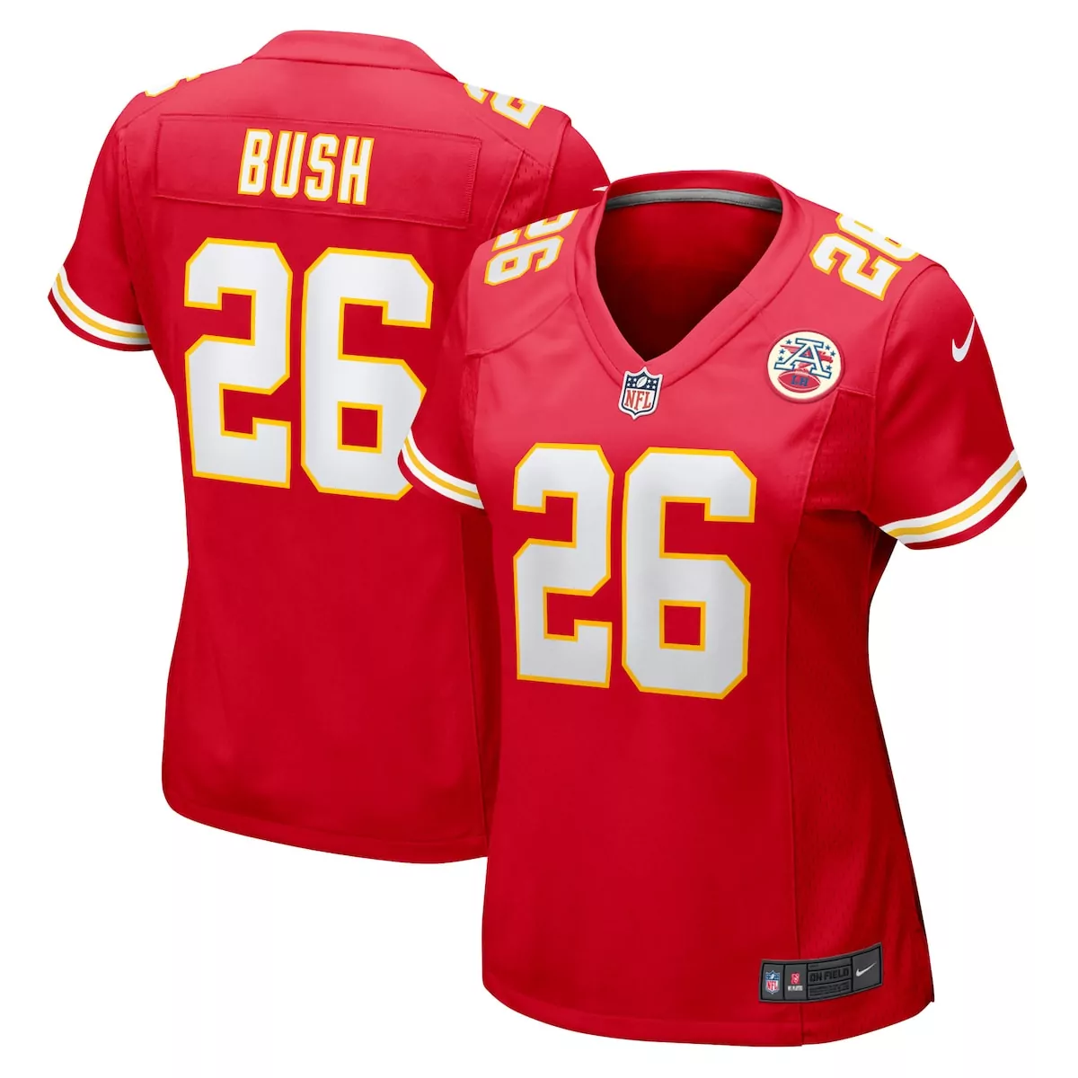 kansas city chiefs deon bush red game player jersey gji