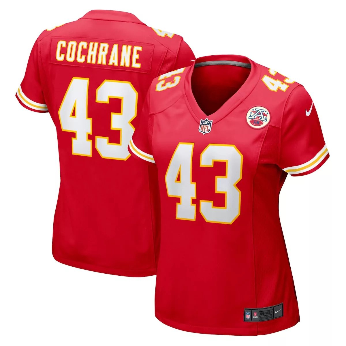 kansas city chiefs jack cochrane red game player jersey 3zz