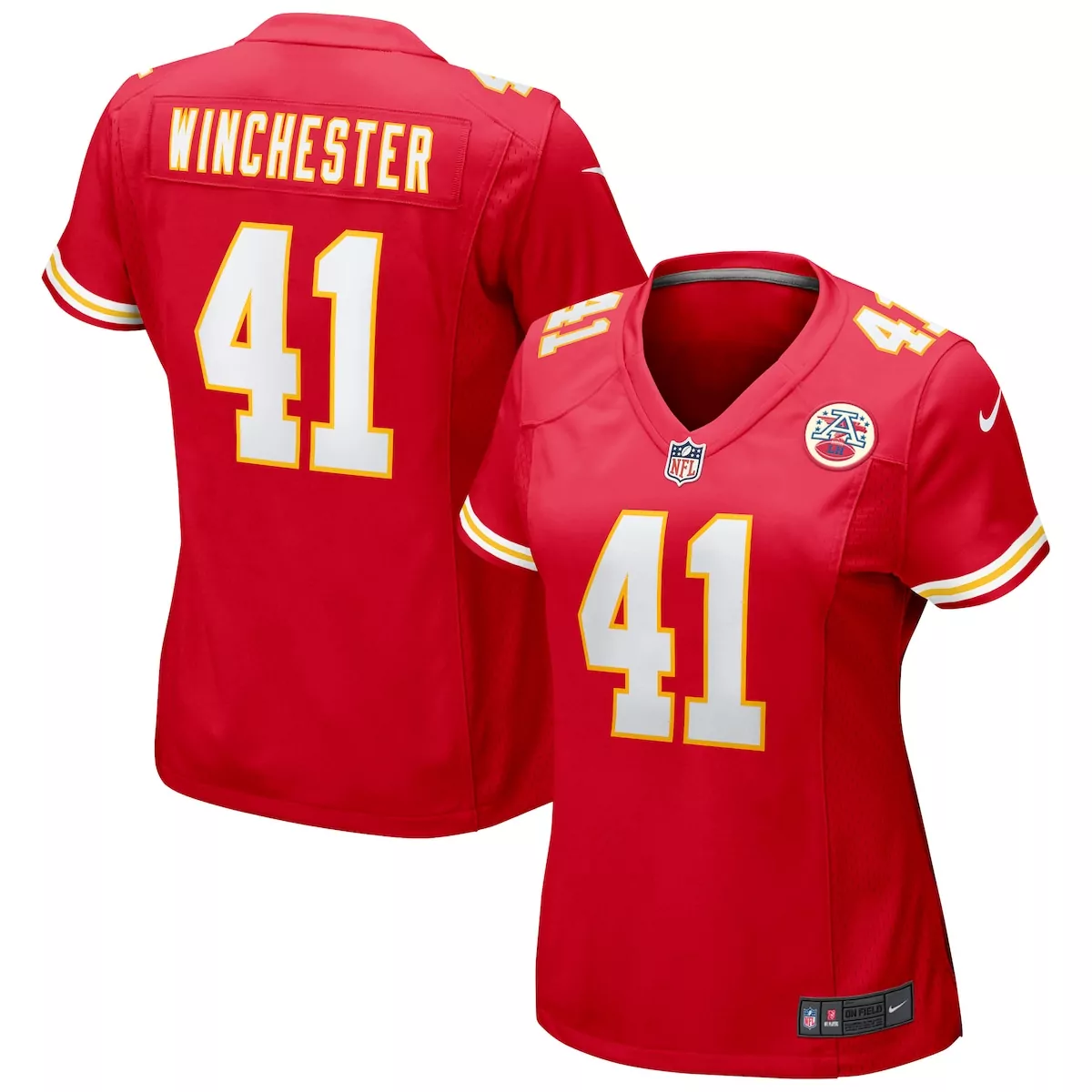 kansas city chiefs james winchester red game jersey gc7