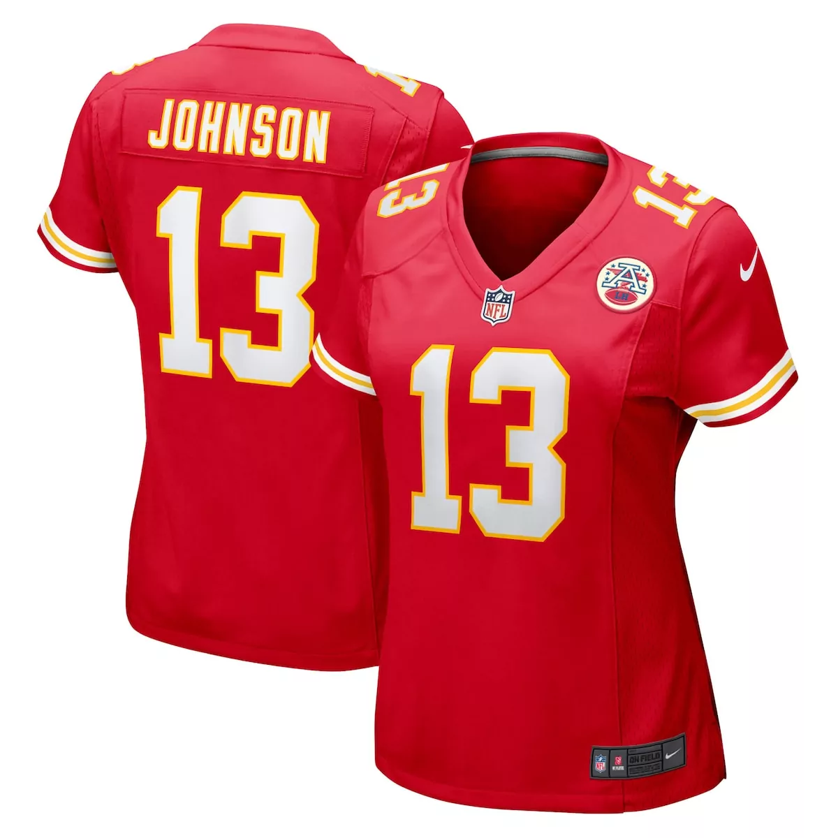 kansas city chiefs nazeeh johnson red game player jersey a37