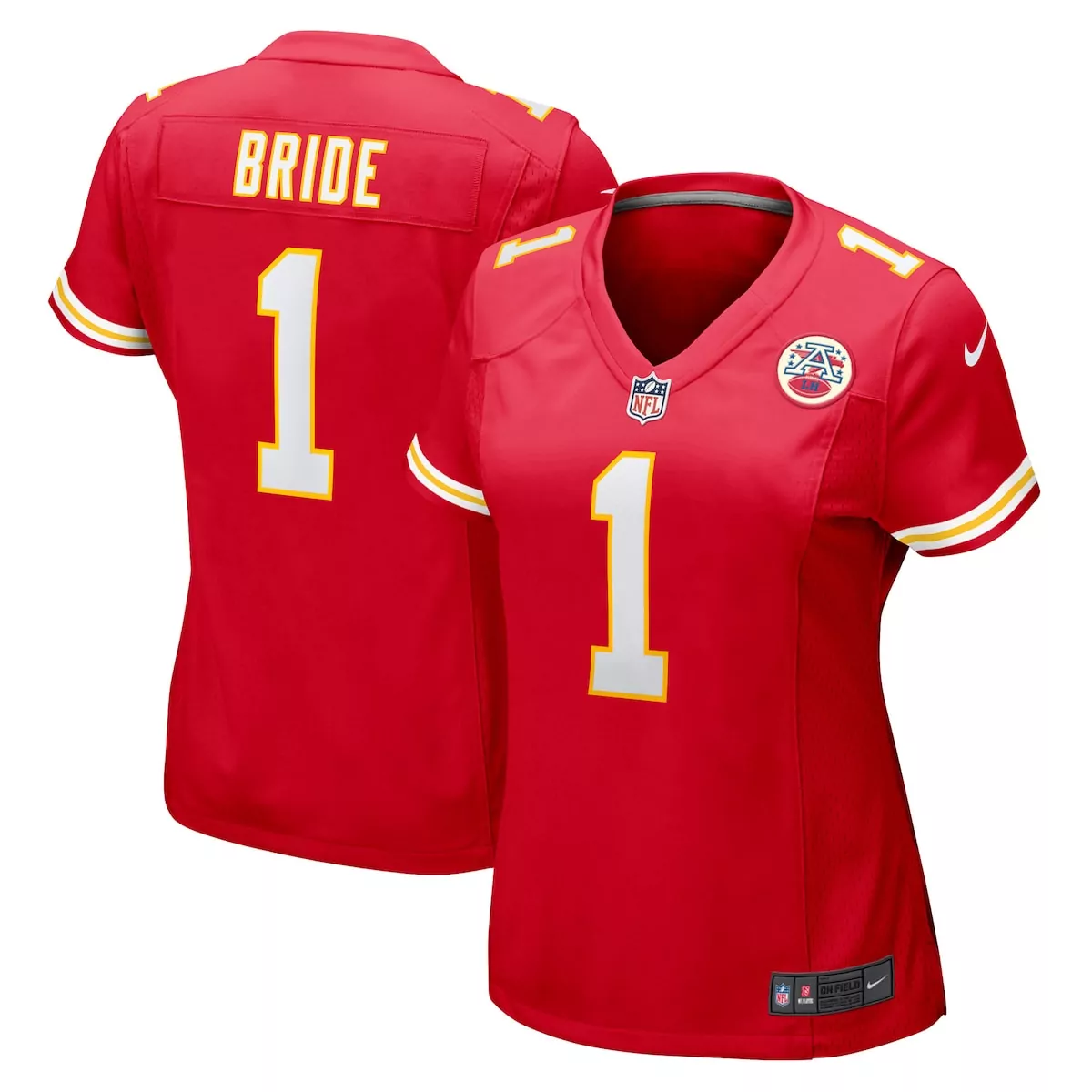 kansas city chiefs number 1 bride red game jersey