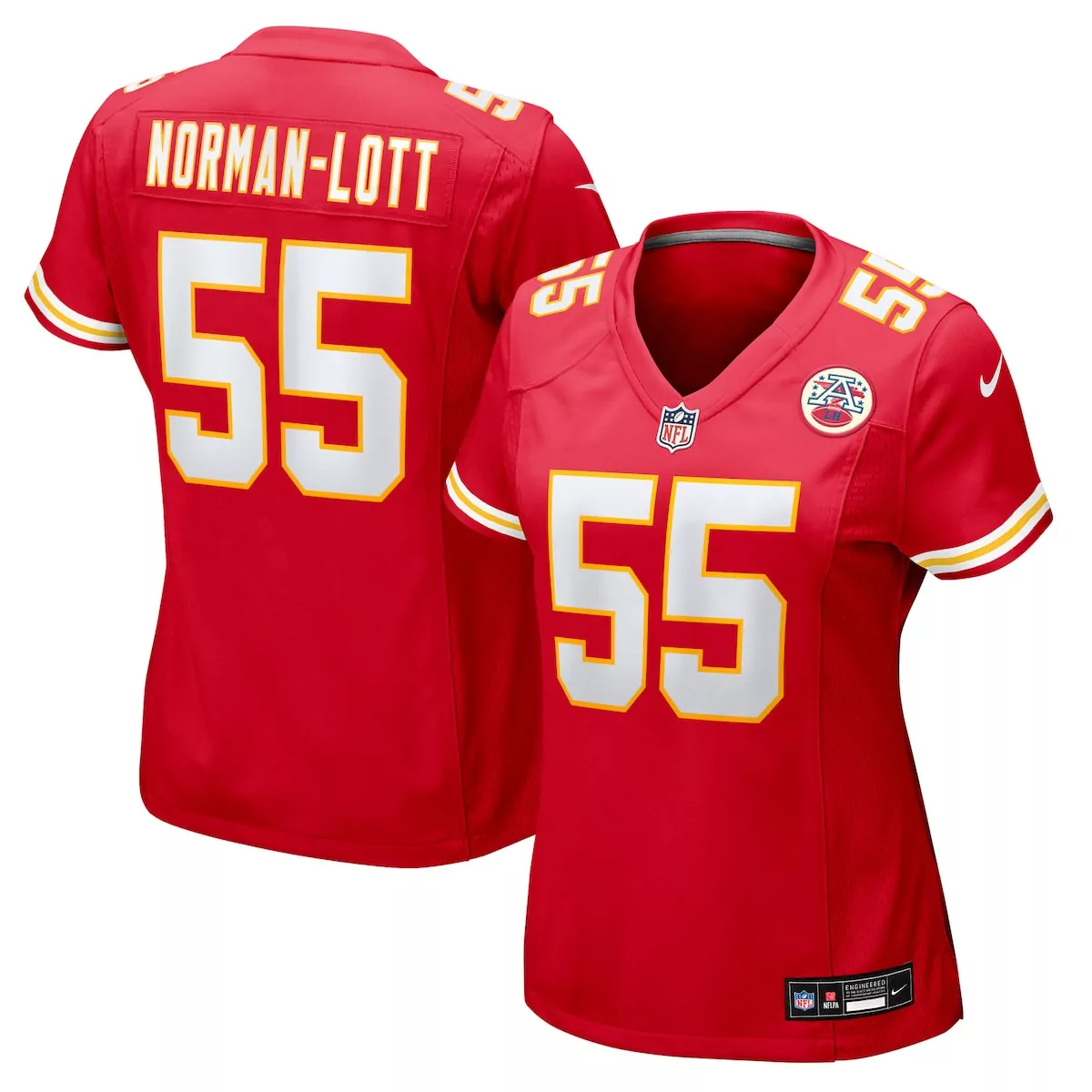 kansas city chiefs omarr norman lott red team game jersey yck
