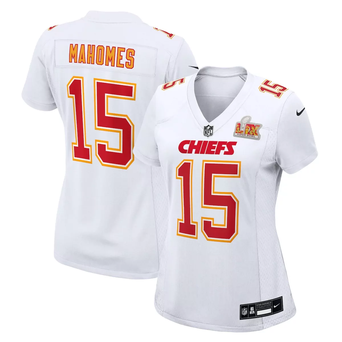 kansas city chiefs patrick mahomes tundra white super bowl lix fashion game jersey