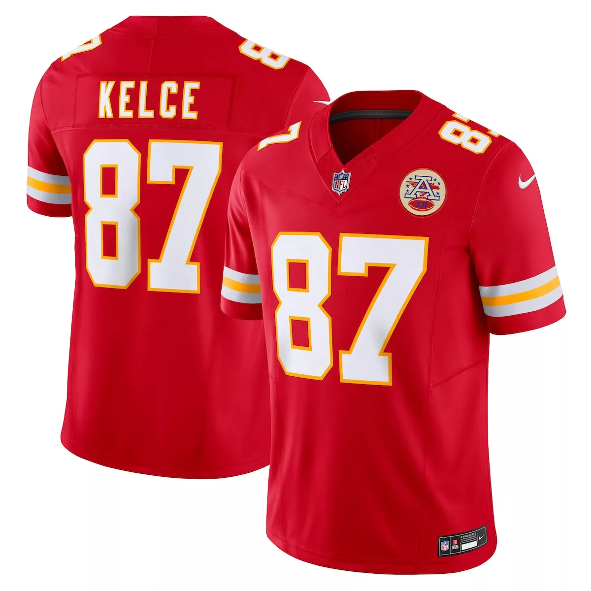kansas city chiefs travis kelce red player jersey