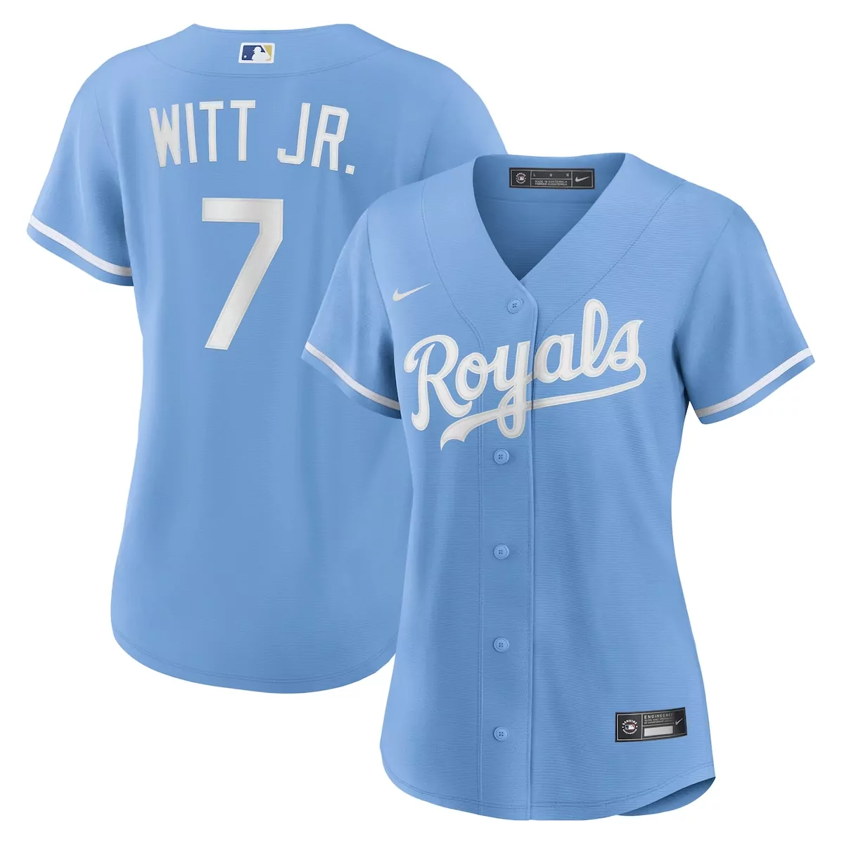 kansas city royals bobby witt jr light blue alternate player jersey