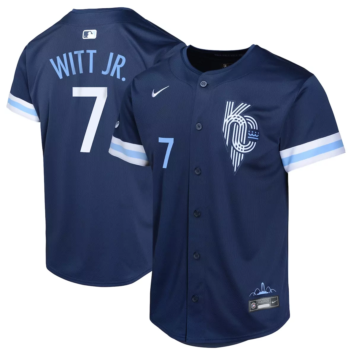 kansas city royals bobby witt jr light blue alternate player jersey
