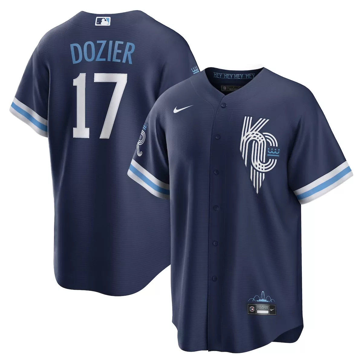 kansas city royals hunter dozier navy city connect player jersey