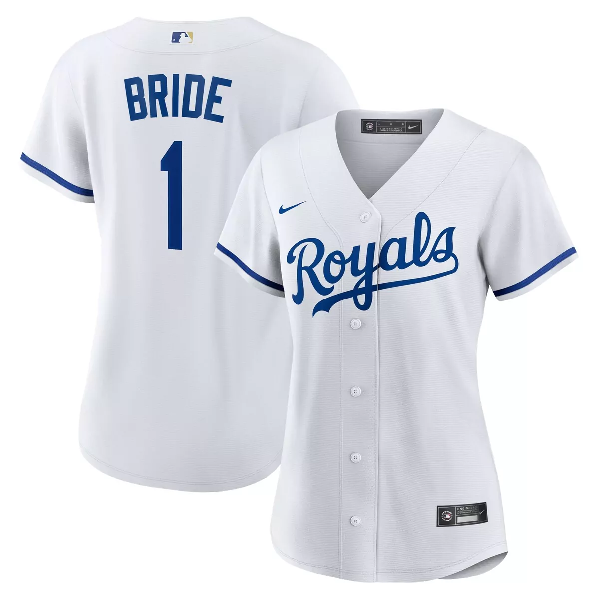 kansas city royals white 1 bride home jersey
