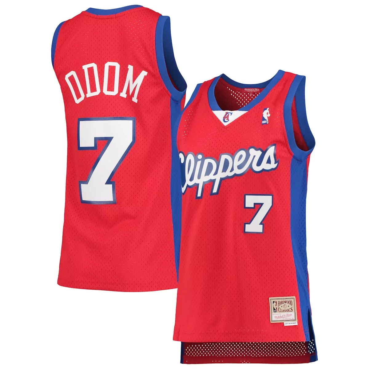 lamar odom red la clippers 2000 01 hardwood classics jersey