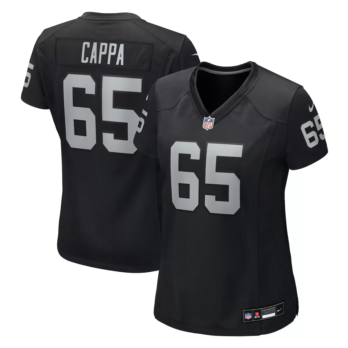 las vegas raiders alex cappa black team game jersey en1