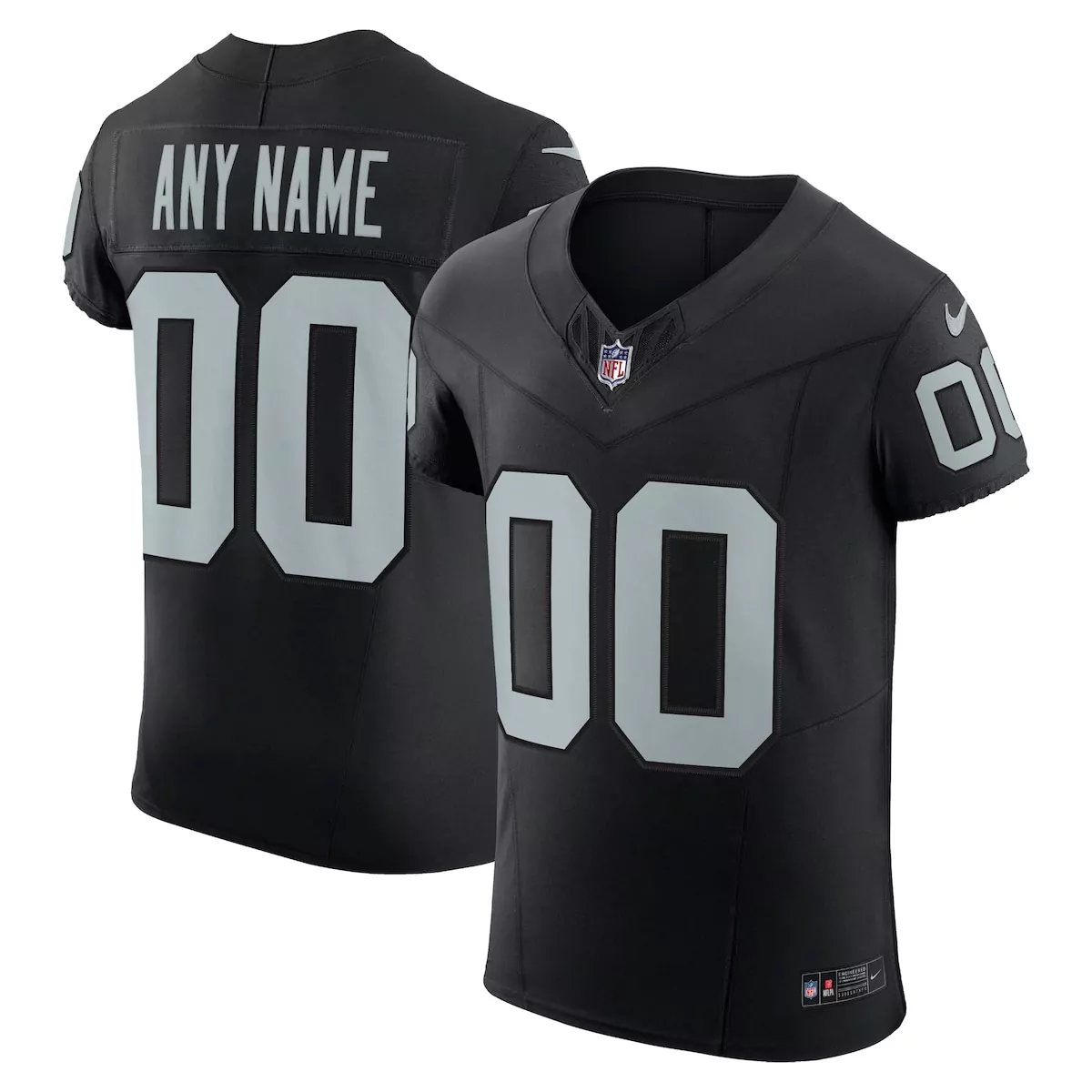 las vegas raiders black vapor f u s e elite custom jersey hwy