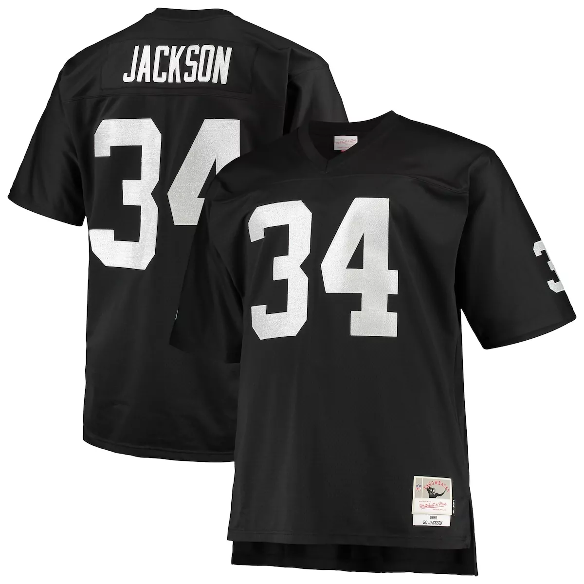 las vegas raiders bo jackson black big tall 1988 retired player jersey duq