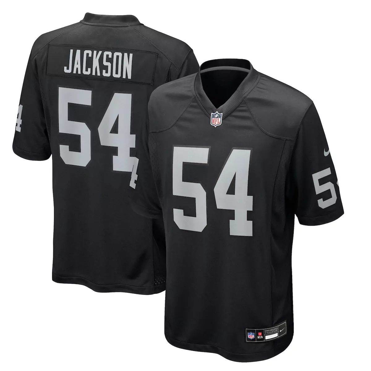 las vegas raiders brennan jackson black team game jersey