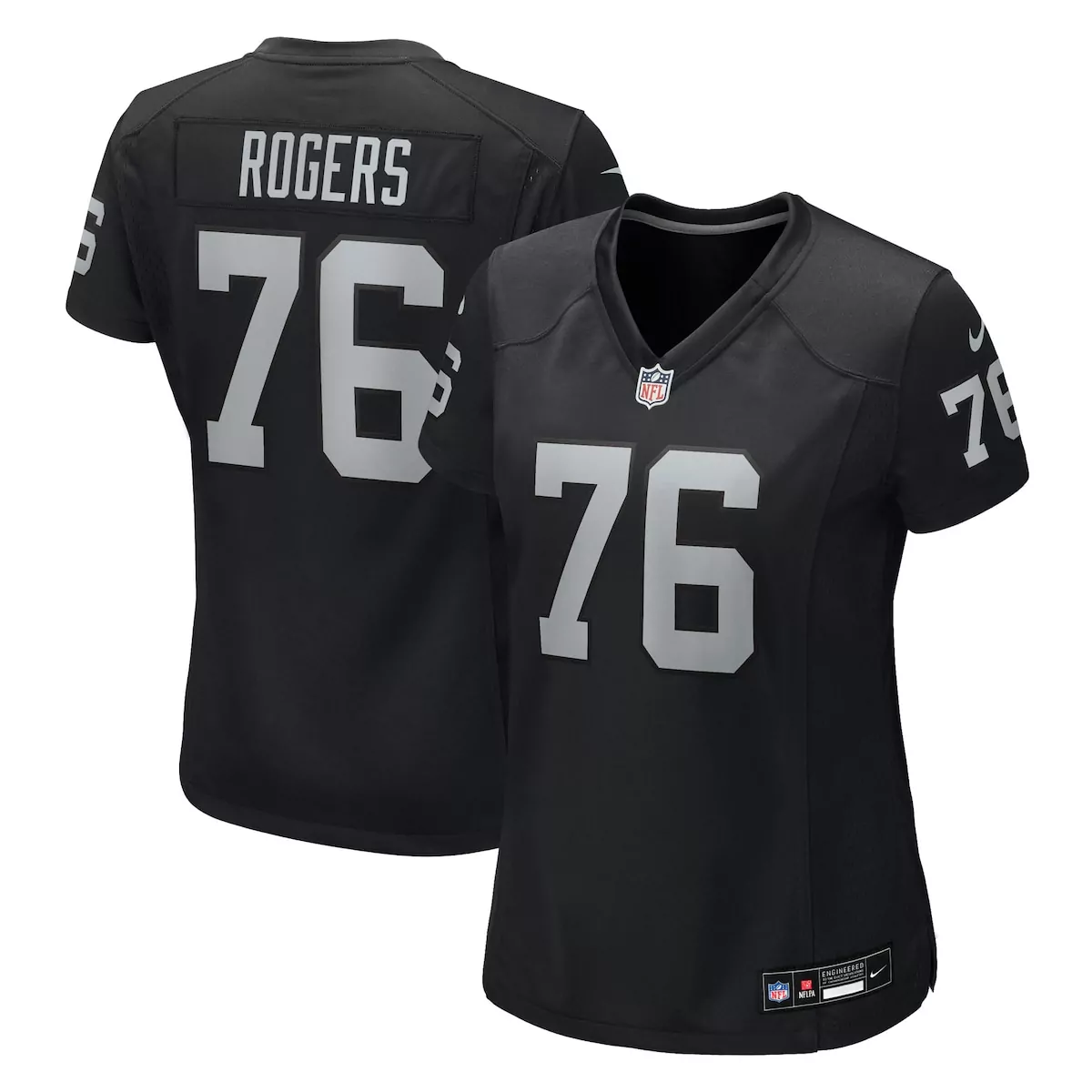 las vegas raiders caleb rogers black team game jersey 79