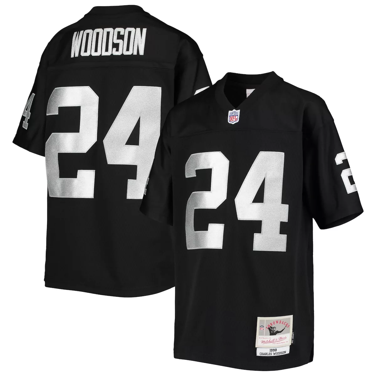 las vegas raiders charles woodson black 1998 legacy retired player jersey