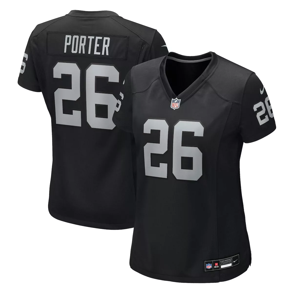 las vegas raiders darien porter black team game jersey g23