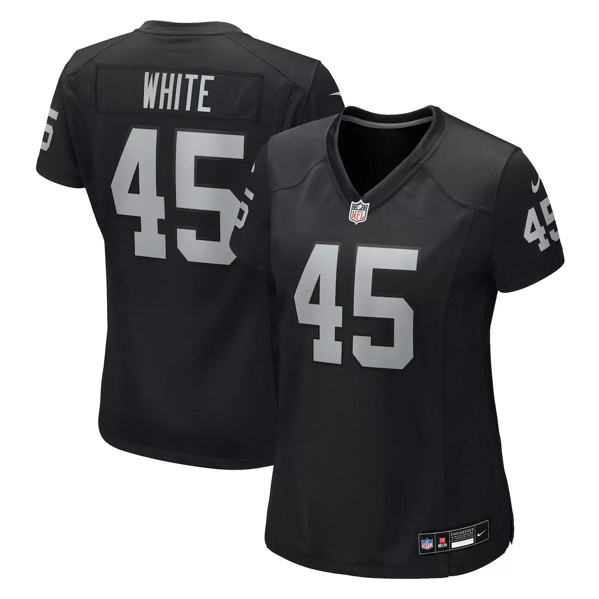 las vegas raiders devin white black team game jersey 6ag