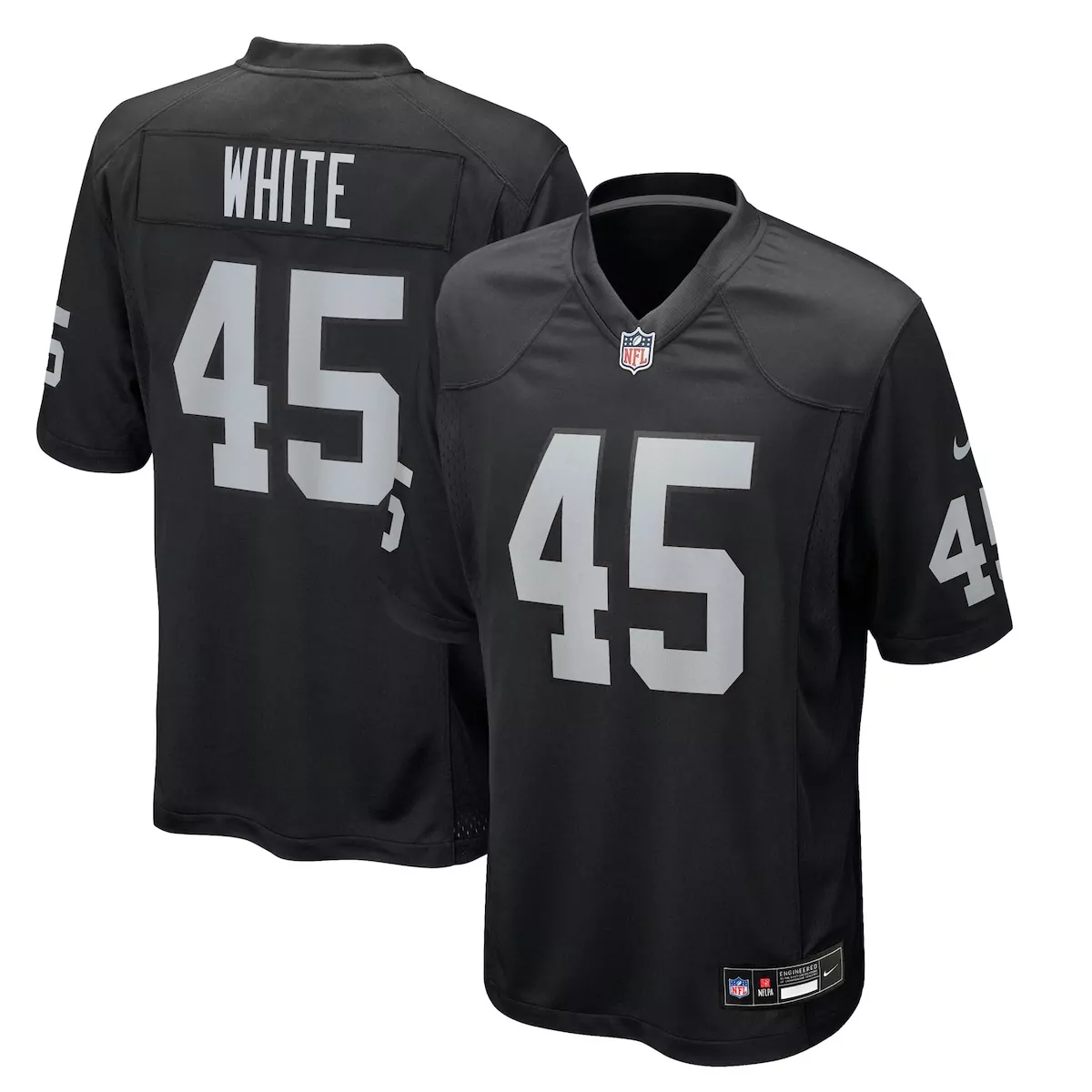 las vegas raiders devin white black team game jersey 6ag