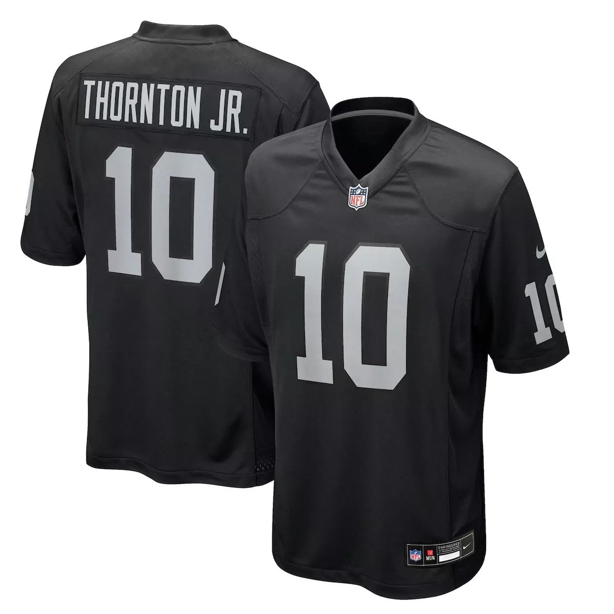 las vegas raiders donte thornton jr black team game jersey gms