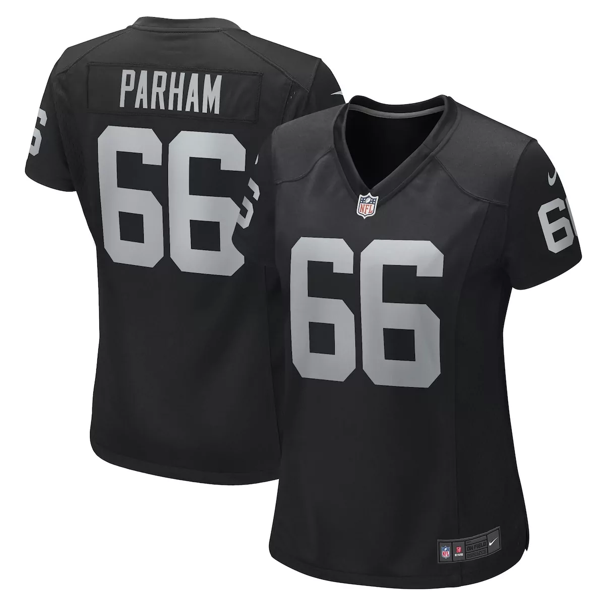 las vegas raiders dylan parham black game player jersey 28w