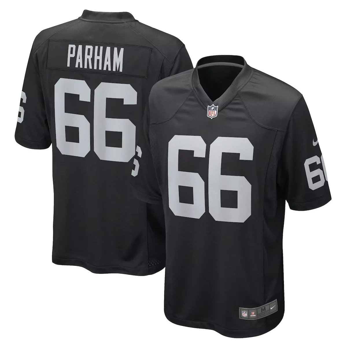 las vegas raiders dylan parham black game player jersey 28w