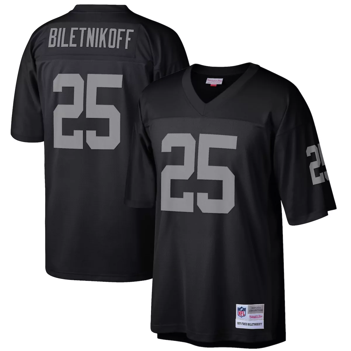 las vegas raiders fred biletnikoff black retired player legacy jersey
