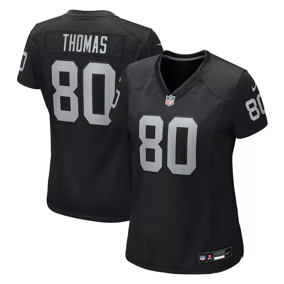las vegas raiders ian thomas black team game jersey w1m