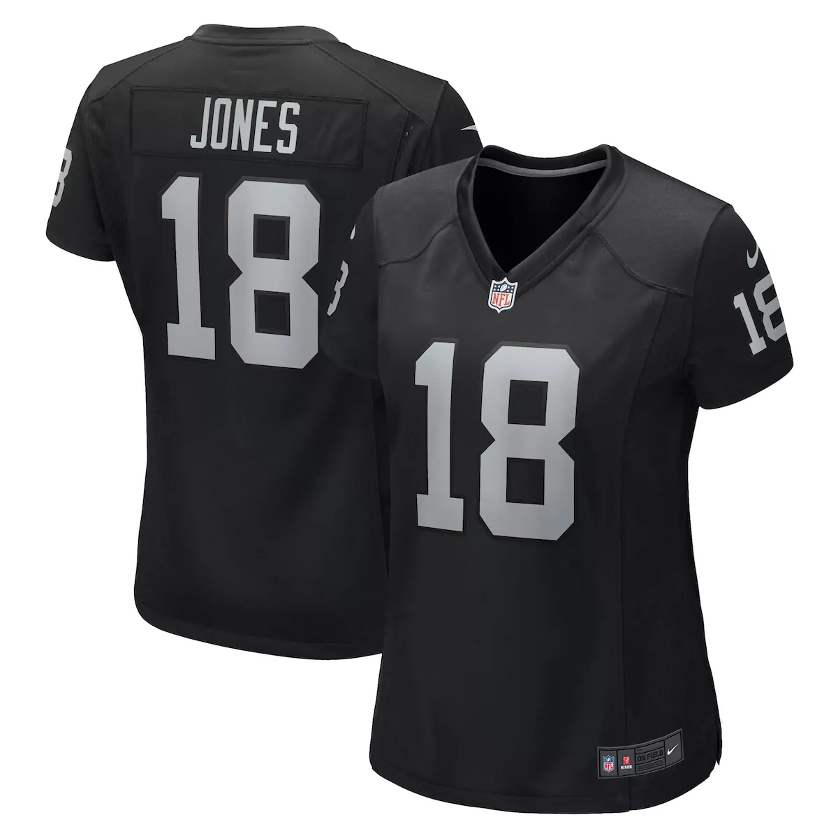 las vegas raiders jack jones black game jersey