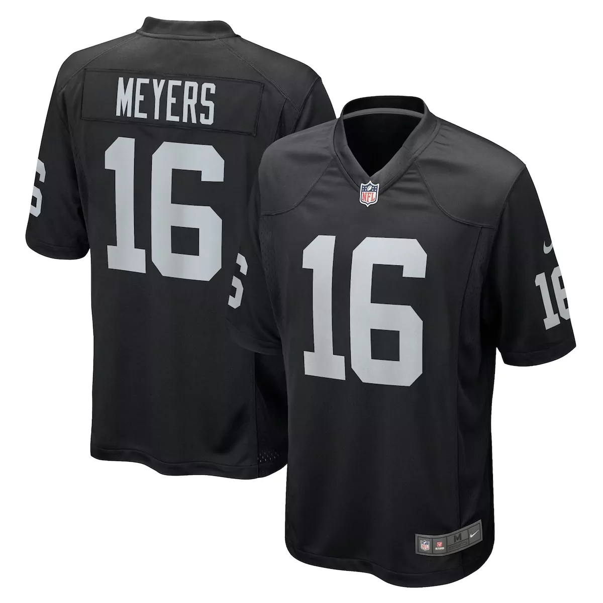 las vegas raiders jakobi meyers black game player jersey u2p
