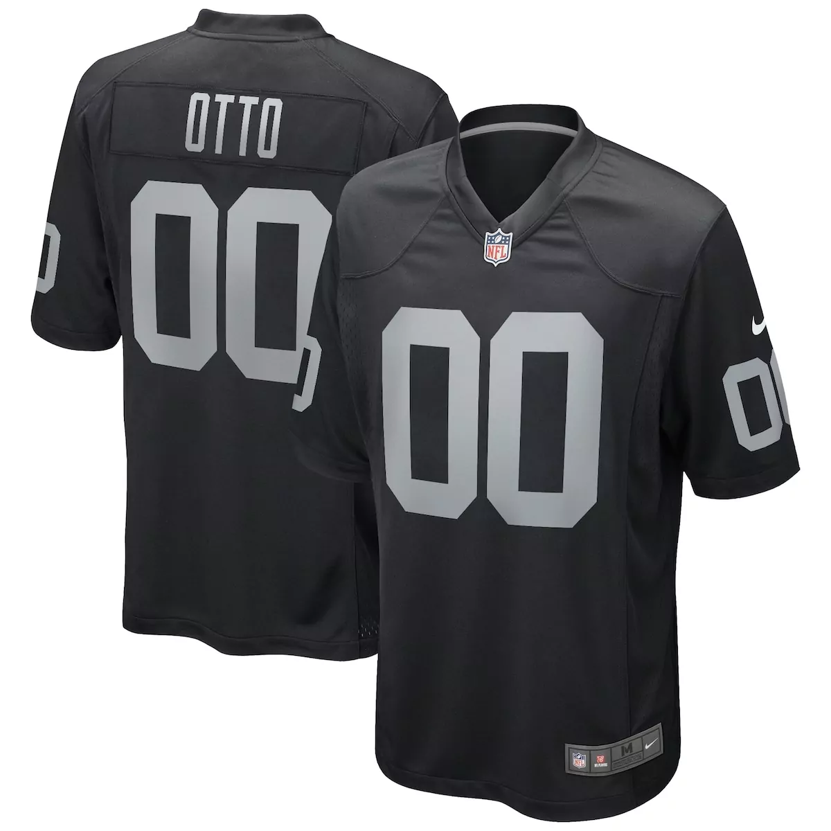 las vegas raiders jim otto black game retired player jersey 4pt