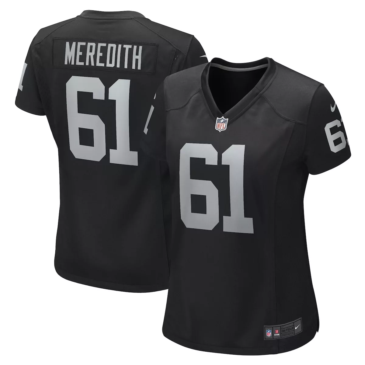 las vegas raiders jordan meredith black game player jersey l3p