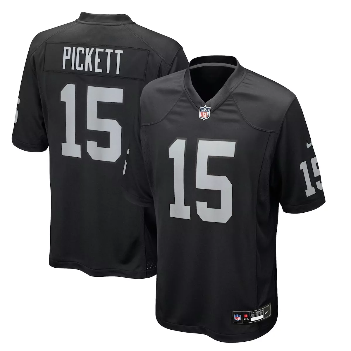 las vegas raiders kenny pickett black team game jersey wmh