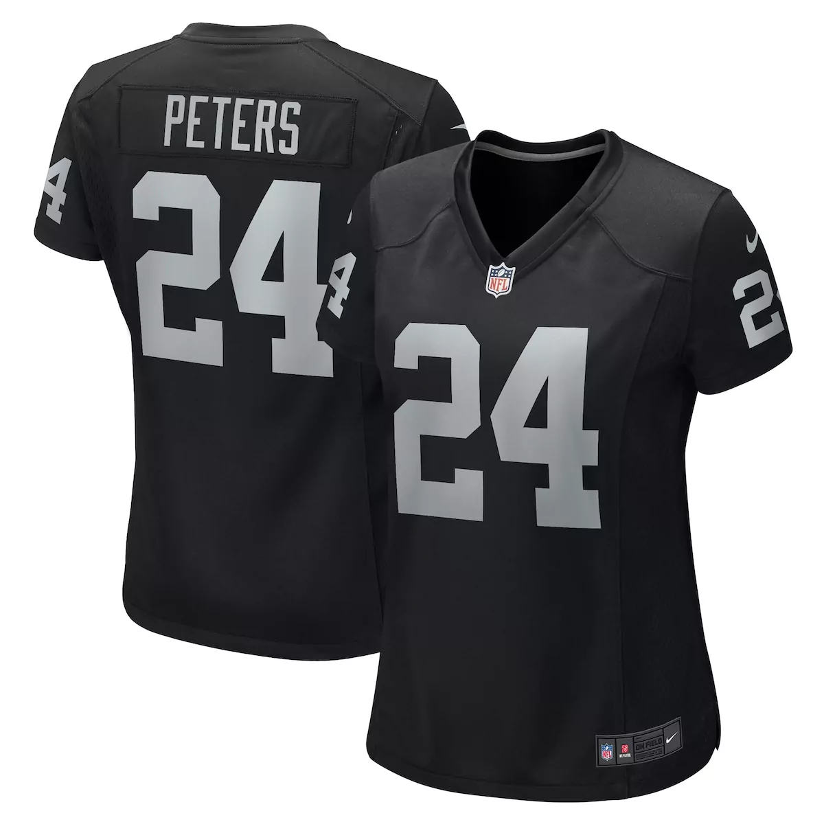 las vegas raiders marcus peters black team game jersey lk5