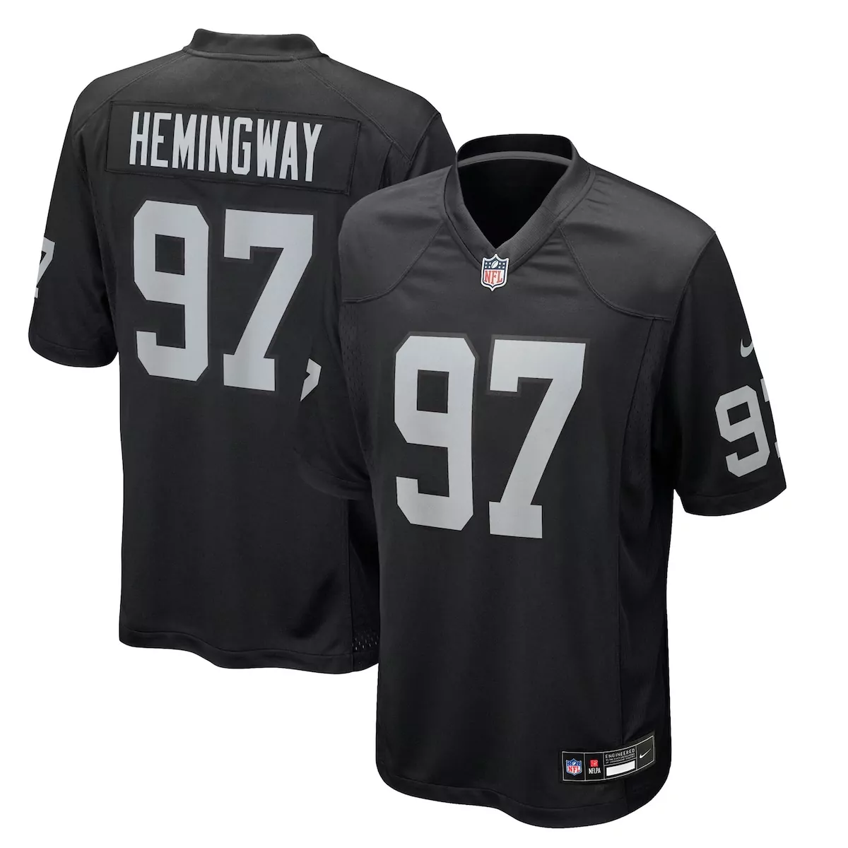 las vegas raiders tonka hemingway black team game jersey nn7