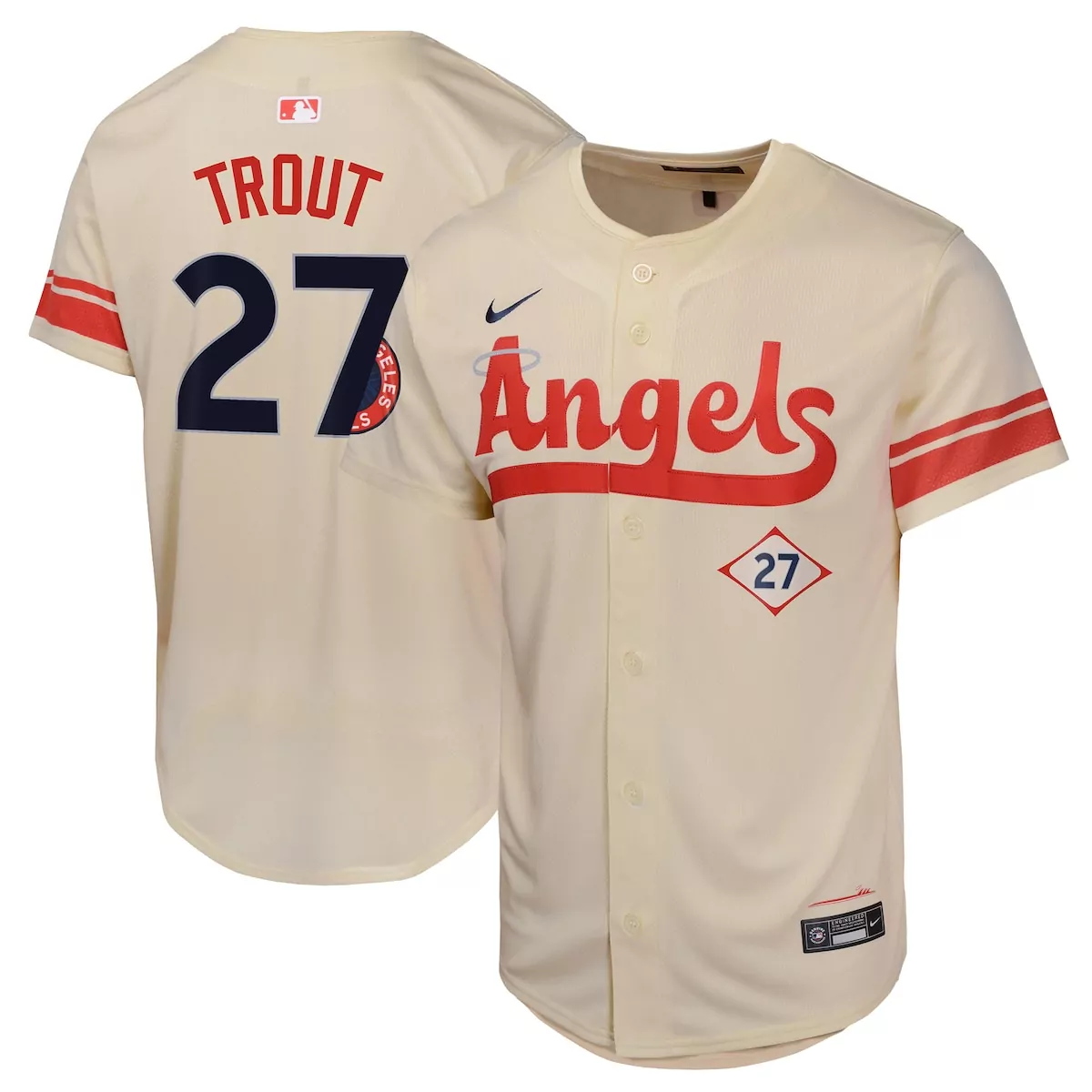 los angeles angels mike trout cream city connect limited player jersey