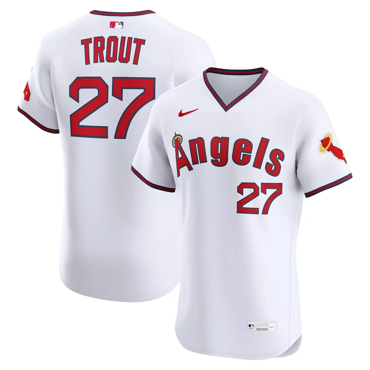 los angeles angels mike trout white alternate 2 elite jersey