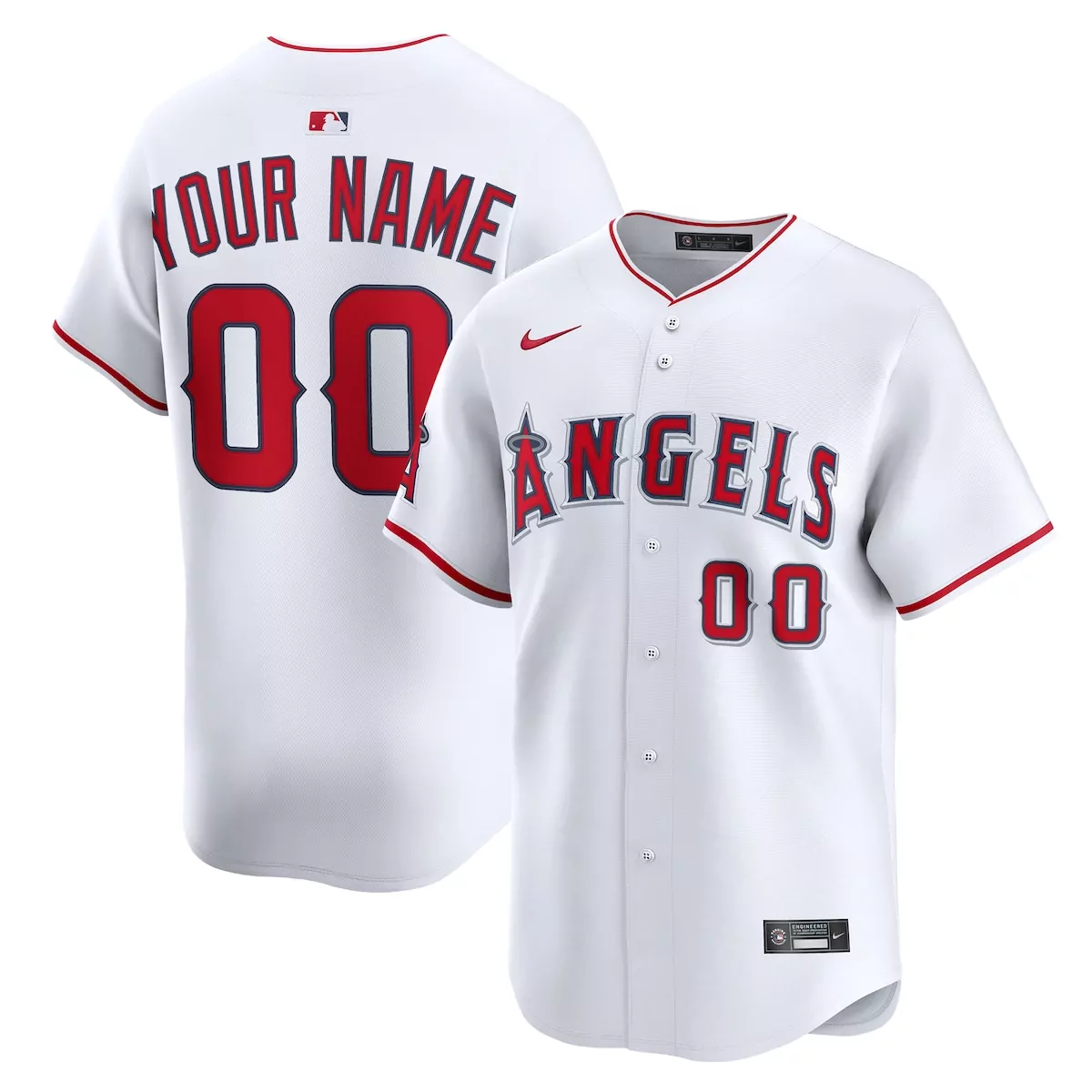 los angeles angels white home custom limited jersey