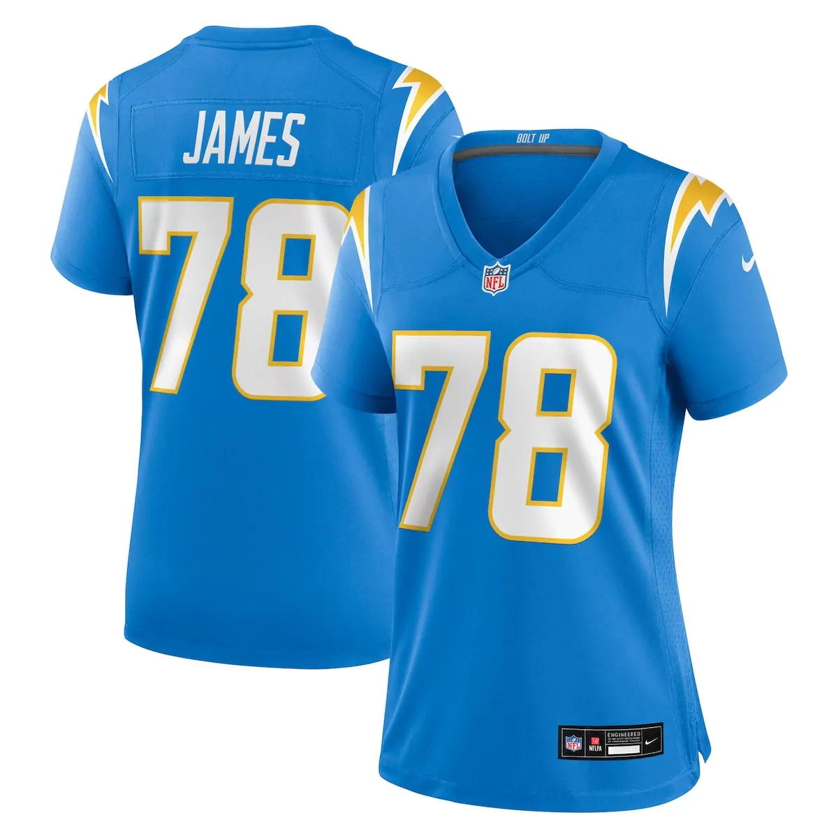 los angeles chargers andre james powder blue team game jersey i61